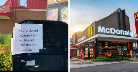 Renuncia a su trabajo en McDonald’s y deja un mensaje frente al restaurante- «Odio este trabajo»