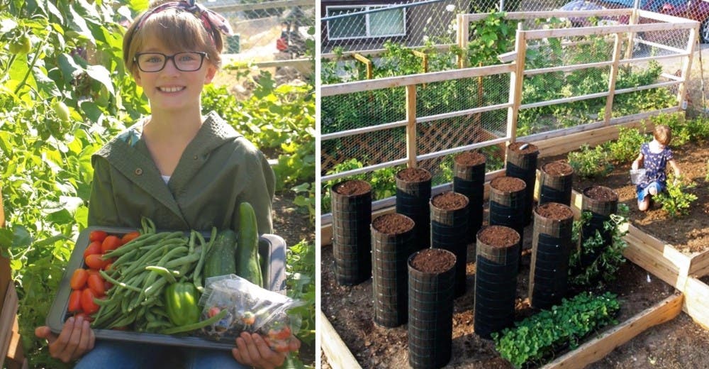 Una niña de 10 años construye huertos en jardines para alimentar a personas sin hogar