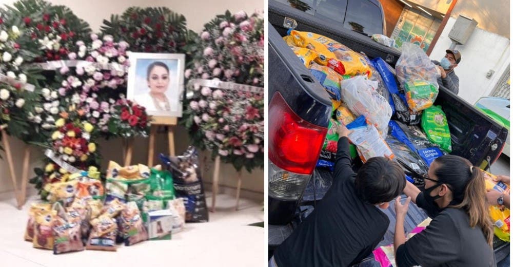 Una mujer pide alimento para perros abandonados en vez de flores para su funeral