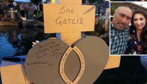 Añaden al memorial una cruz para Joe García, esposo de la maestra fallecida en Texas