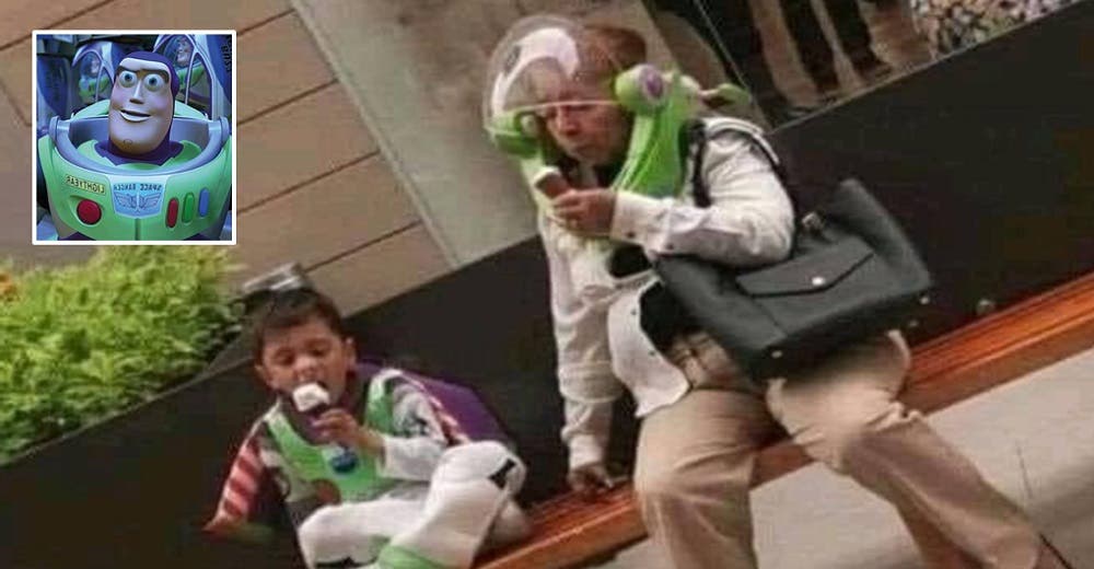 «Las abuelitas deberían ser eternas» – Se disfraza de Buzz Lightyear por puro amor a su nieto