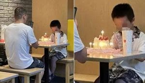 «¡Qué tarta tan pequeña!» – Señalan al padre que celebró humildemente el cumpleaños de su hijo