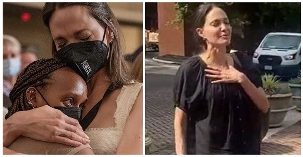 Angelina Jolie llora devastada al despedir a su hija Zahara al marcharse de casa