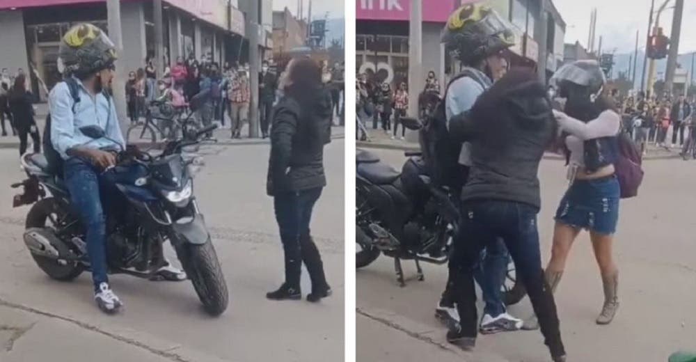 “¡Esa moto es mía!”: Mujer baja a su marido y a la amante de la moto que ella le regaló