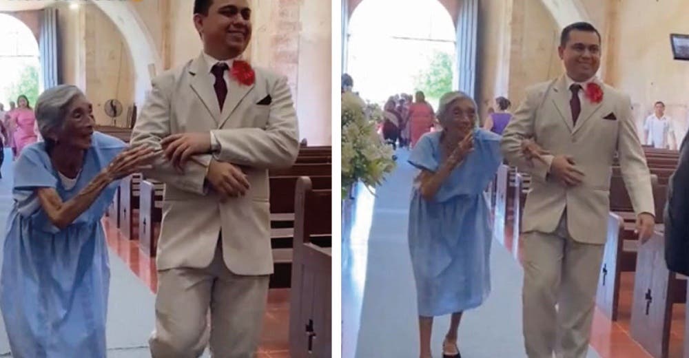 Abuelita entrega a su nieto en el altar y saca lágrimas en todo Internet: «Deberían ser eternas»