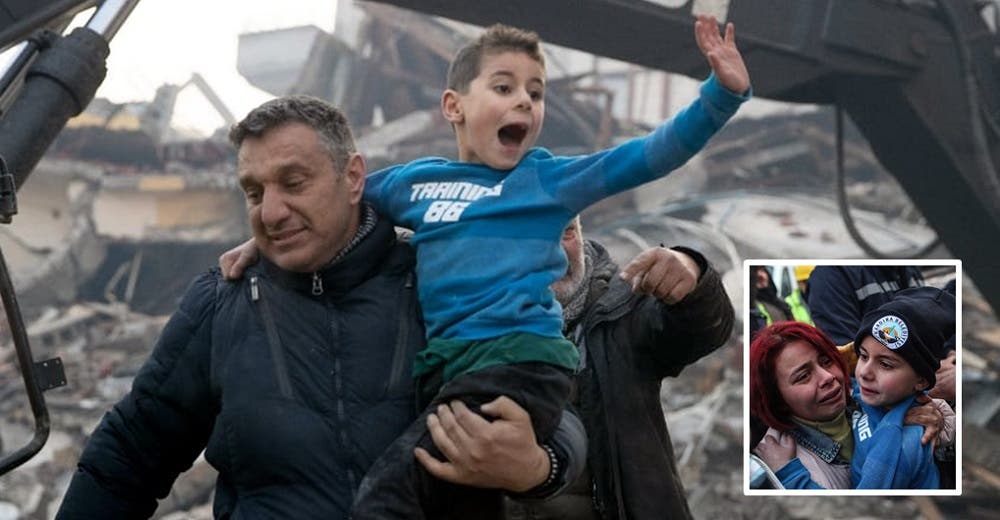 Niño que pasó 52 horas bajo escombros no puede contener su emoción al ser cargado por sus héroes