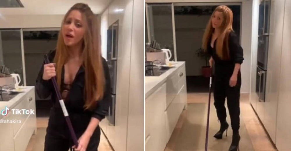 Shakira vuelve a arrasar con vídeo para Piqué y Clara, trapeando en tacones en San Valentín