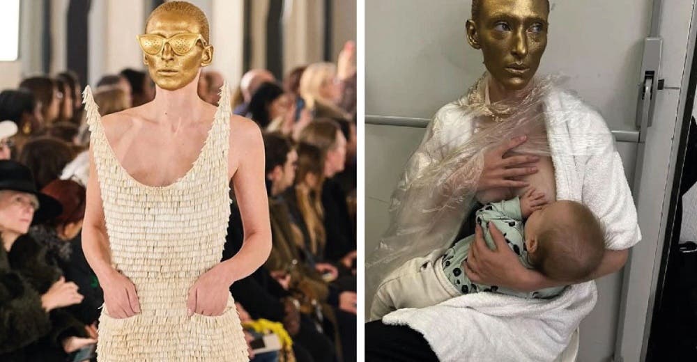 Modelo interrumpe importante desfile de modas en París para amamantar a su bebé