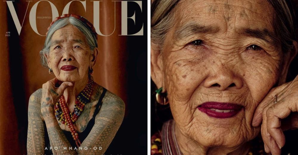 Hermosa mujer de 106 años luce con orgullo su cuerpo tatuado en portada de revista
