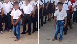 Niño es elogiado por asistir a clases aunque sea descalzo y sin uniforme–»Las ganas son grandes»